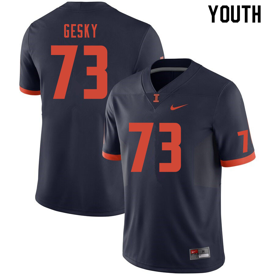 Youth #73 Josh Gesky Illinois Fighting Illini College Football Jerseys Sale-Navy